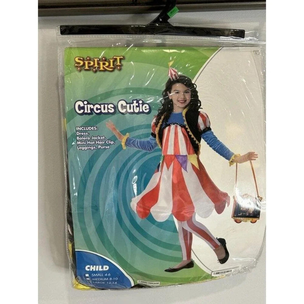 Spirit Costume Circus Cutie Dress Bolero Jacket Hat Hair Leggings Purse Child L